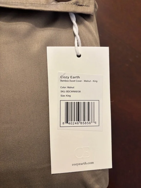 Cozy earth bamboo duvet cover in walnut NWT - Picture 2 of 2